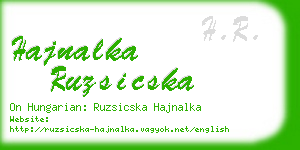 hajnalka ruzsicska business card